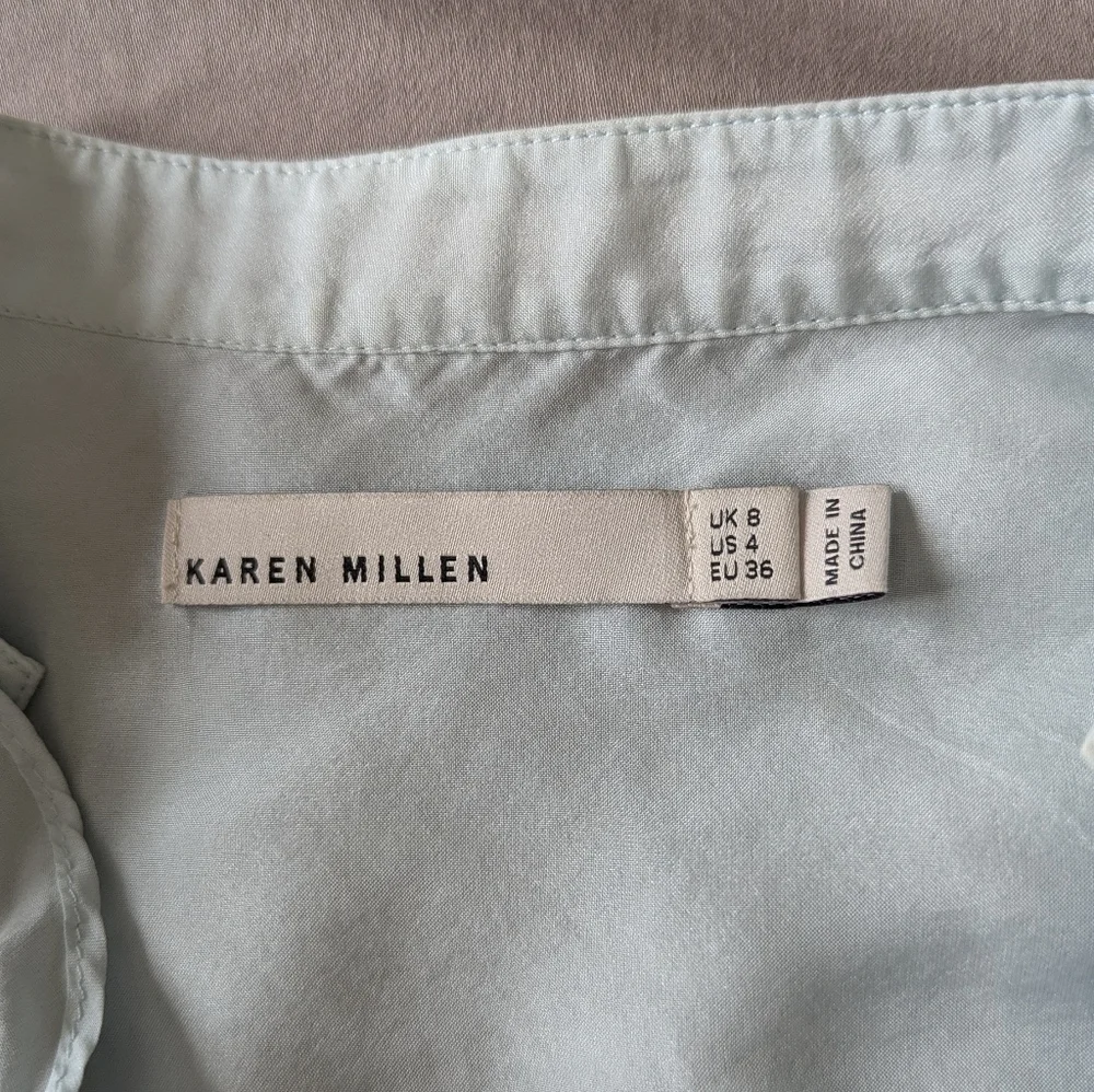 100% Silk - Karen Millen Pale Blue Sleeveless Blouse Good Condition - Picture 5 of 6